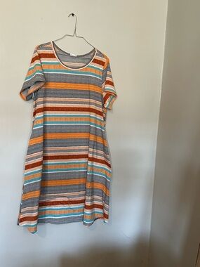 LuLaRoe stripped colorful sundress size 3xl comfy